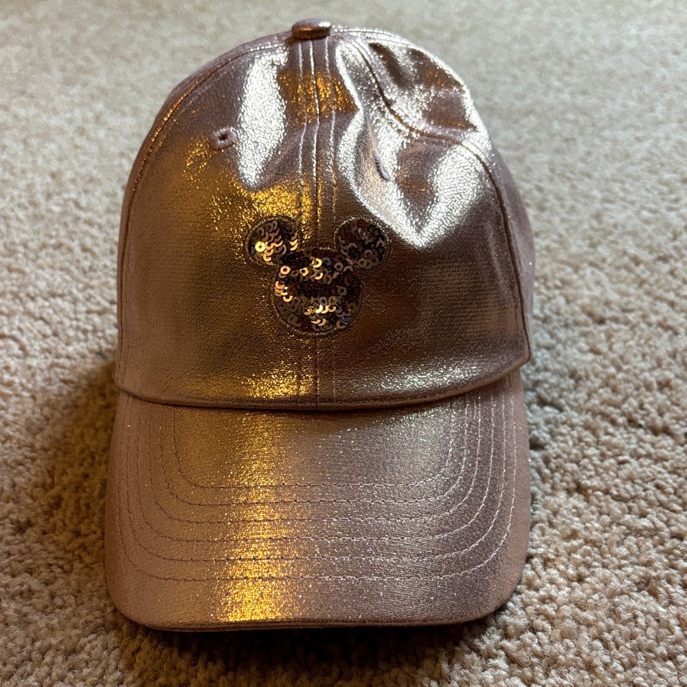 Rose gold sequined Disney hat